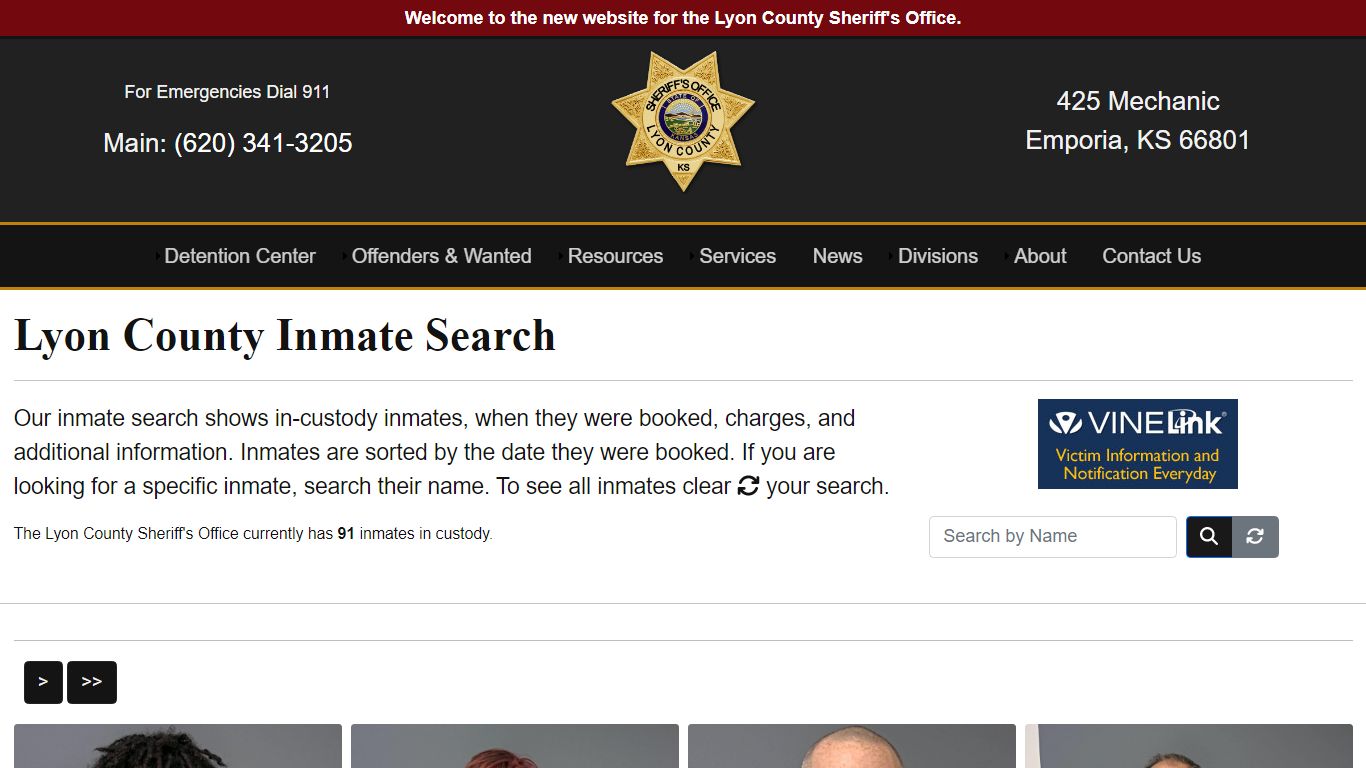 Inmate Search - Lyon County Sheriff's Office
