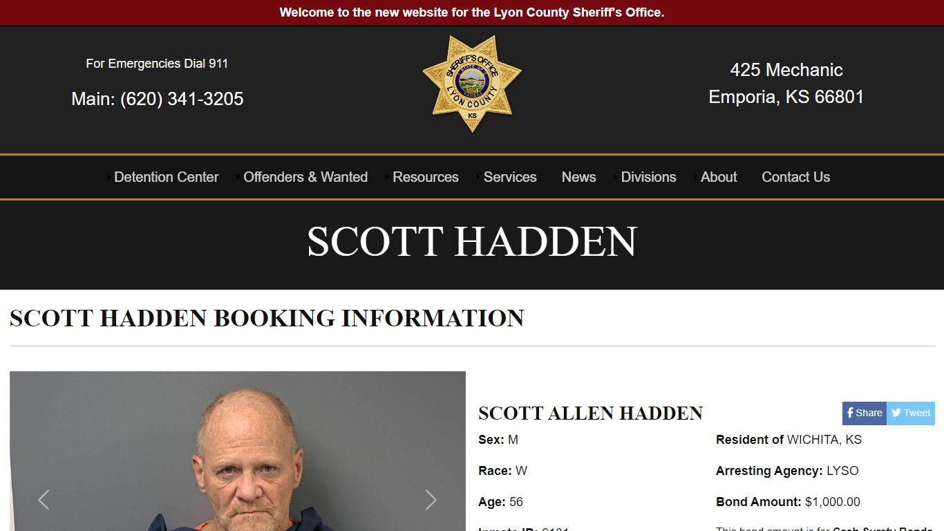 SCOTT HADDEN - Lyon County Sheriff's Office